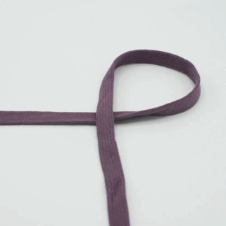 Cordon plat en coton mauve 15 mm (qt)