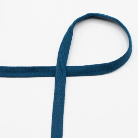 Flat cotton cord 15mm petrol (qt)