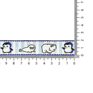 Webband - Eisbär, Pinguin, Seehund hellblau