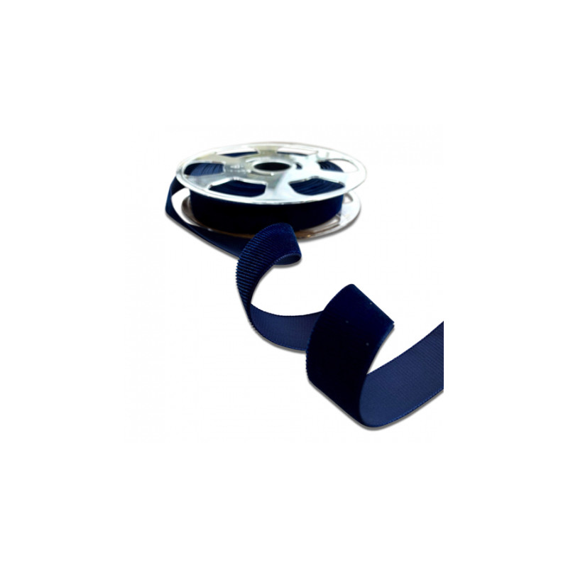 Samt-Ripsband - 22mm navy 419