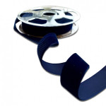 Ruban velours brut - 22 mm bleu marine 419