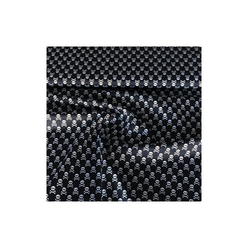 Woven Cotton - Skulls Brushed (G) black