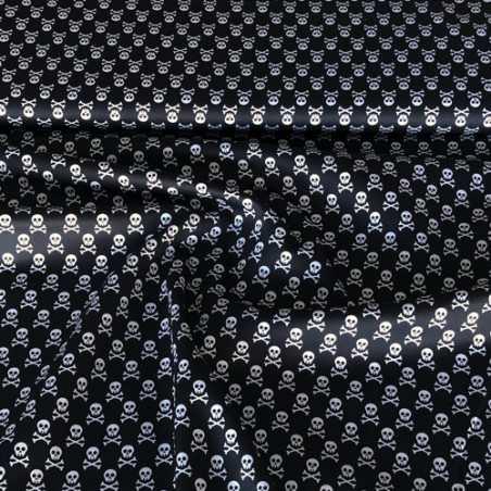 coton tissé - Crânes Brossés (G) noir