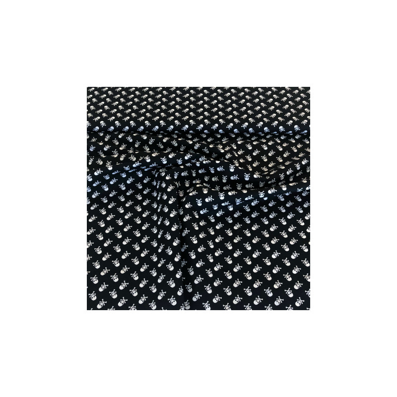 Woven Cotton - Small skulls black