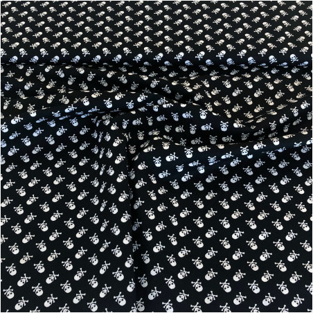 Woven Cotton - Small skulls black