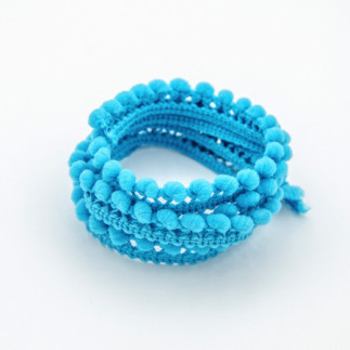 Garniture à pompons - 6 mm turquoise (UK32)