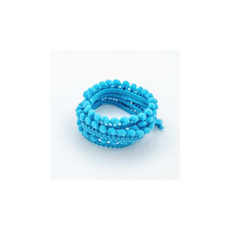 Garniture à pompons - 6 mm turquoise (UK32)