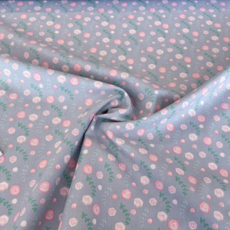 Cotton - Ballerina Swan & Roses roses light grey