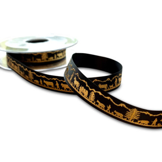 Band - Alpaufzug black/gold metallic 15mm - non washable