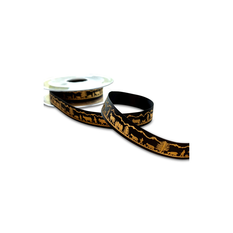 Band - Alpaufzug black/gold metallic 15mm - not washable