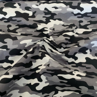 Coton tissé - Camouflage gris (Heiq)
