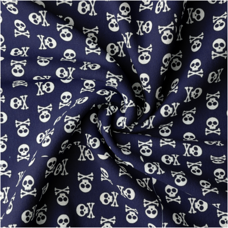 Woven Cotton - Skulls navy