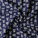 Woven Cotton - Skulls navy