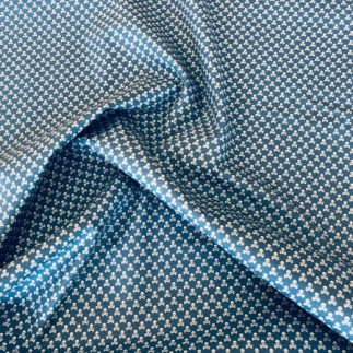 coton tissé - Mini Skulls bleu fumée (HeiQ)