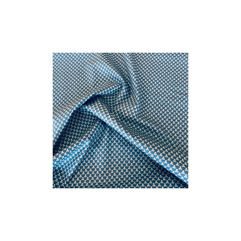 coton tissé - Mini Skulls bleu fumée (HeiQ)