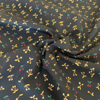 Cotton - Kokka Simply Gold Cherries Black