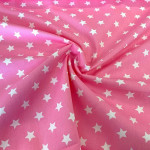 coton tissé - Étoiles rose clair (H)