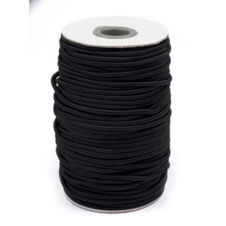 Cordon en caoutchouc noir 3 mm