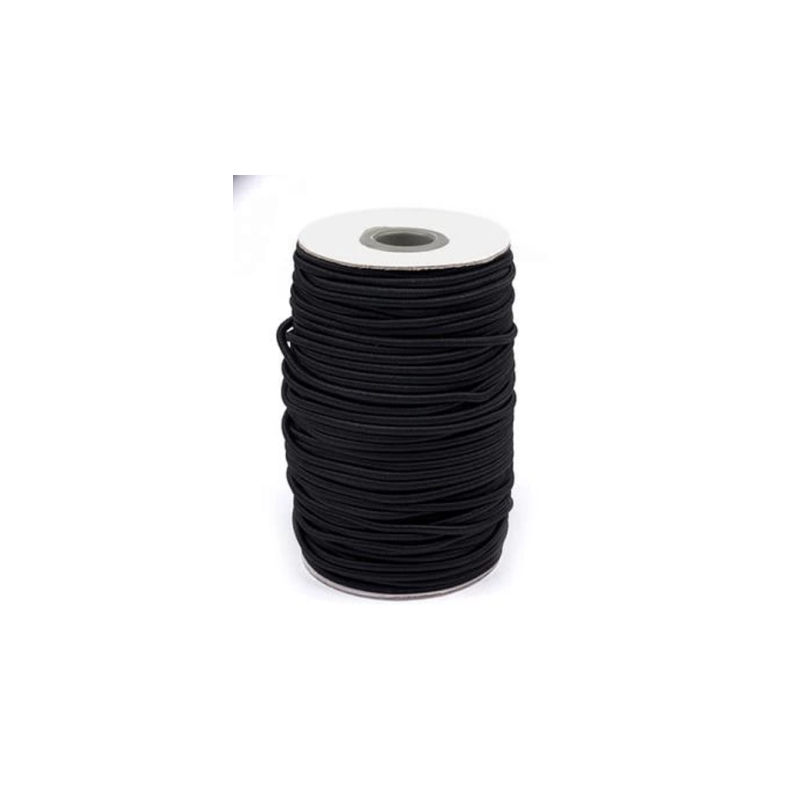 Cordon en caoutchouc noir 3 mm