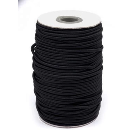 Cordon en caoutchouc noir 3 mm