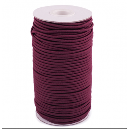Cordon en caoutchouc 3 mm bordeaux