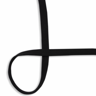 Flat cotton cord 15mm black (qt)