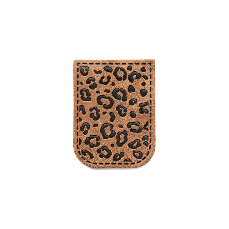 XXL synthetic leather label - cord end Leo