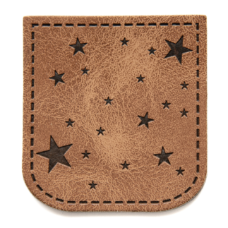 XXL synthetic leather label - cording stars