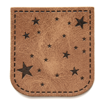 XXL synthetic leather label - cording stars