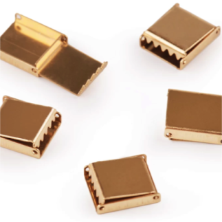 Cord end for flat cord - metal 10mm rose gold