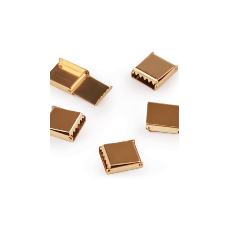 Cord end for flat cord - metal 10mm rose gold