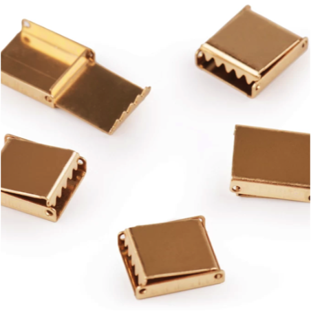 Cord end for flat cord - metal 10mm rose gold