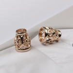 Cord end - metal waterdrop ornaments large gold