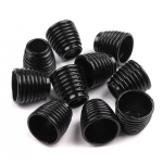 Cord end - metal grooved black 8 mm