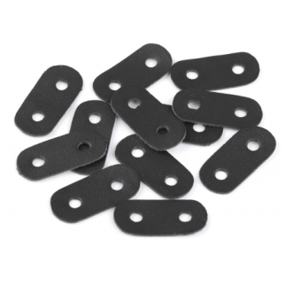 Cord end - 2-hole leather black 5mm