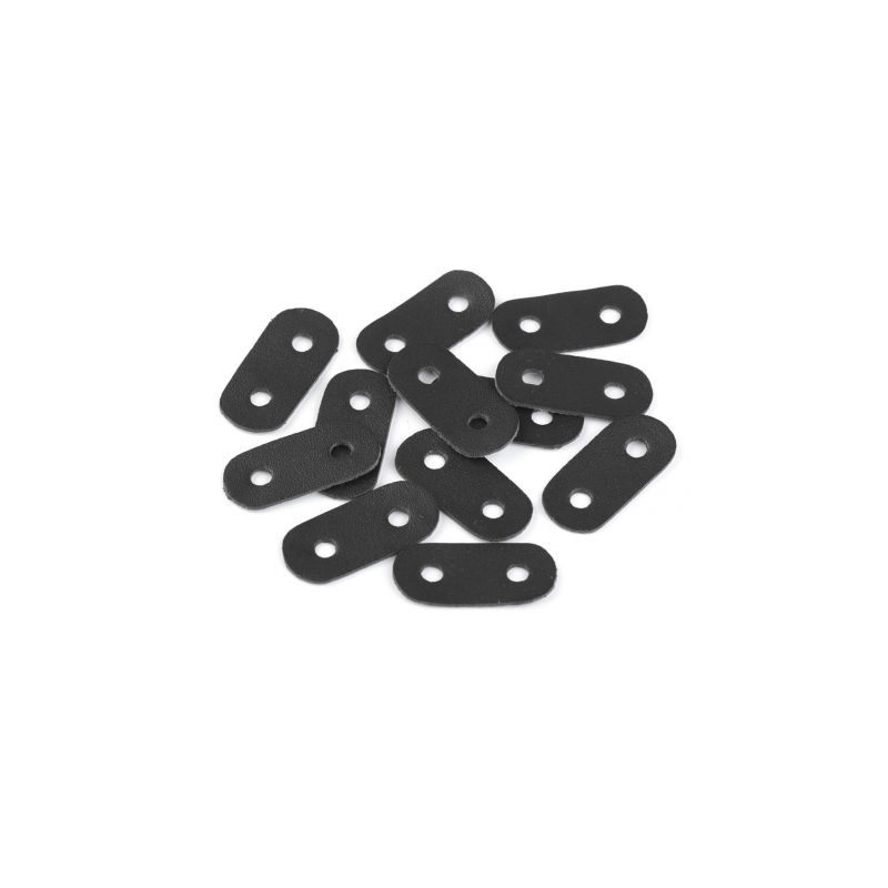 Cord end - 2-hole leather black 5mm