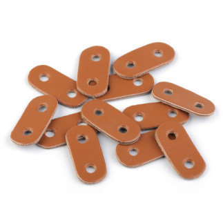 Embout de cordon - 2 trous cuir marron clair 5 mm