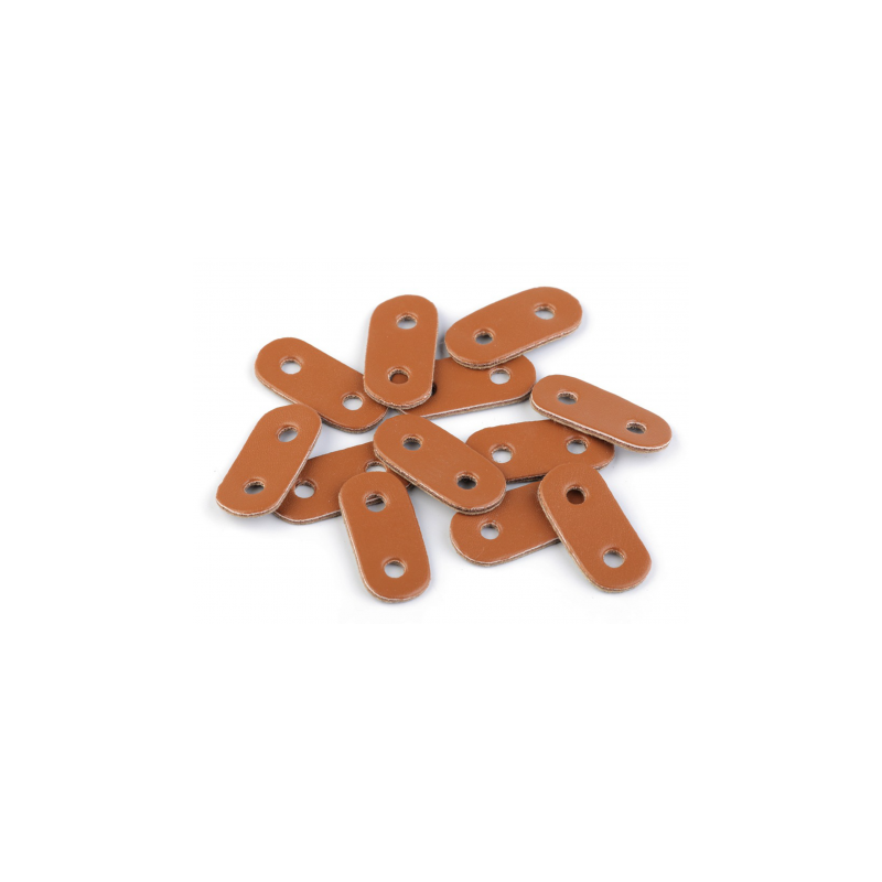 Cord end - 2-hole leather light brown 5mm