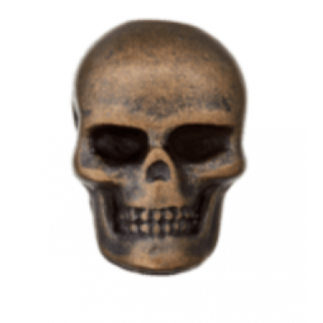 Cord end - skull antique brass