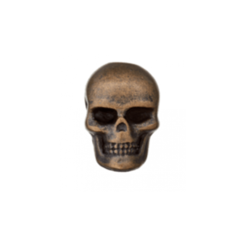 Cord end - skull antique brass