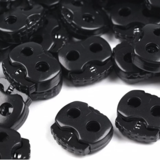 Cord stopper 2-hole black small