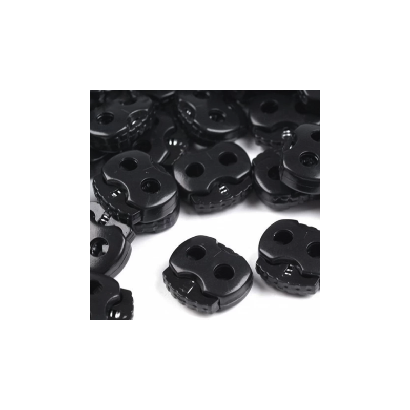 Cord stopper 2-hole black small
