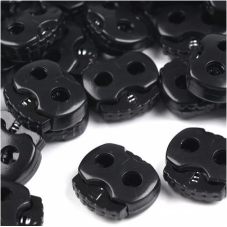 Cord stopper 2-hole black small