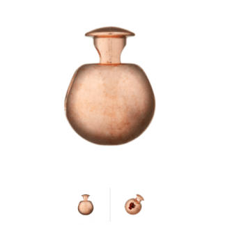 Cord stopper round 15mm metallic rose gold