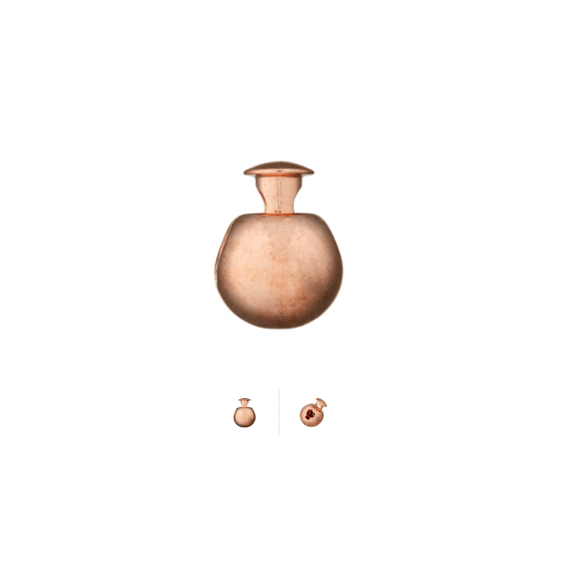 Cord stopper round 15mm metallic rose gold