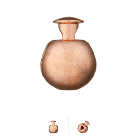 Cord stopper round 15mm metallic rose gold