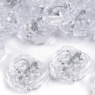 Cord stopper 2-hole transparent small