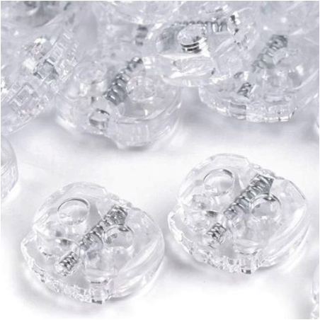 Cord stopper 2-hole transparent small