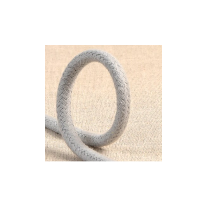 Cotton cord braided 10mm light grey (st031)