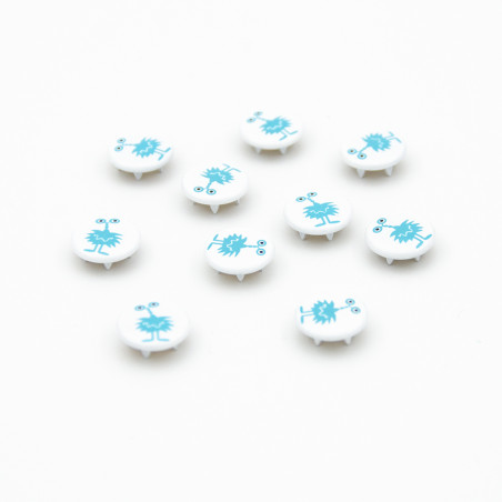Snap fastener - Urmelis Stoffwelt - Chnüblimonster turquoise
